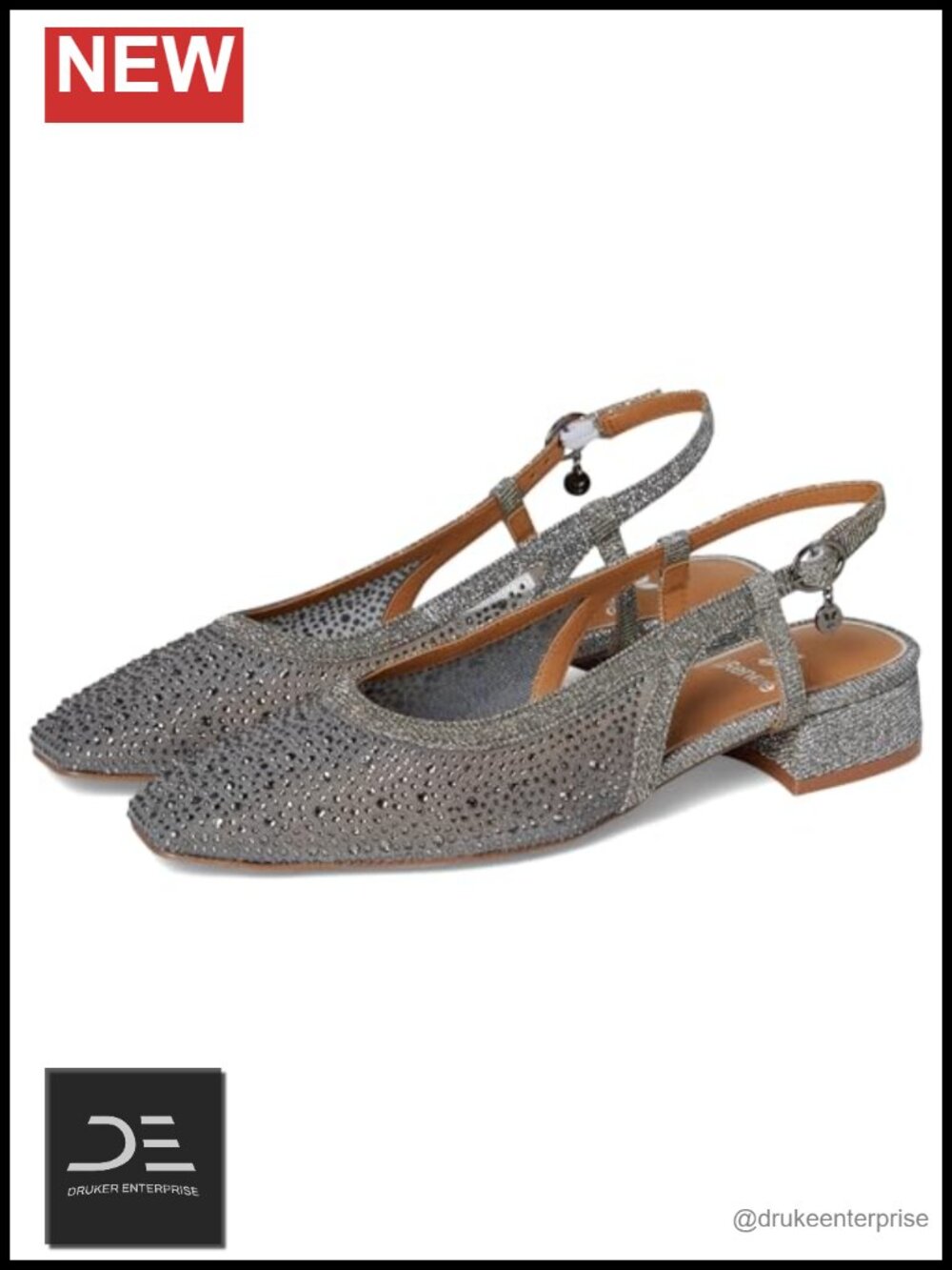 J.Reneé Layton Women's Square Toe Block Heel Pump Mesh Rhinestone Buckle